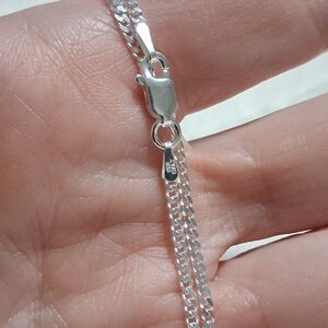 Solid 925 Ster. Silver 16" Italian Made 2mm Cuban Chain